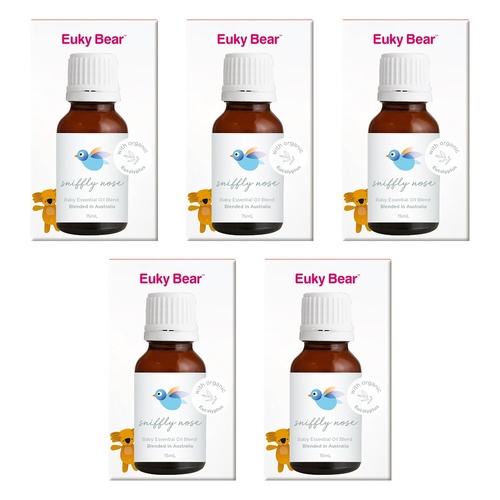 Euky Bear Sniffly Nose Baby Essential Oil Blend 15mL Pack of 5