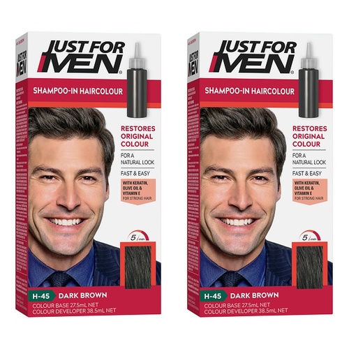 Just For Men Shampoo-In Haircolour Dark Brown 66mL Pack of 2