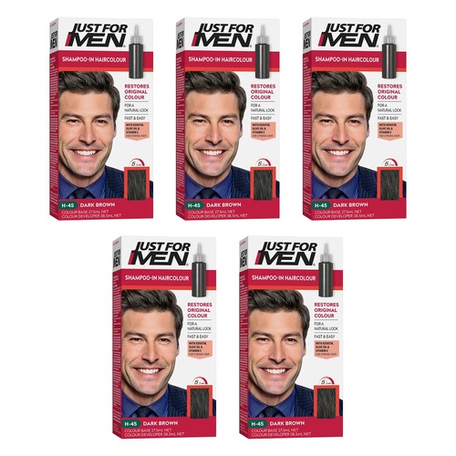 Just For Men Shampoo-In Haircolour Dark Brown 66mL Pack of 5