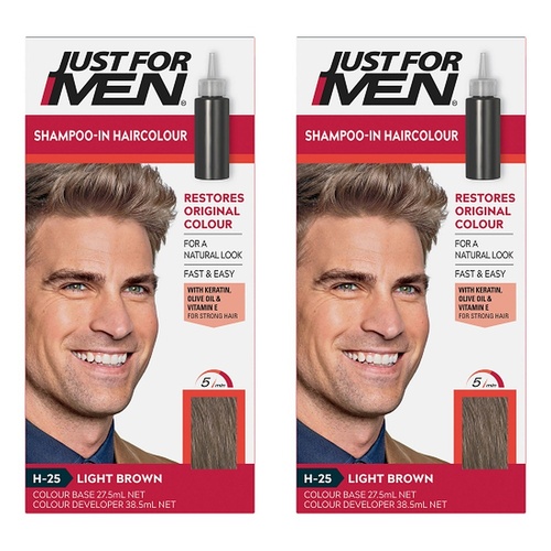 Just For Men Shampoo-In Haircolour Light Brown 66mL Pack of 2