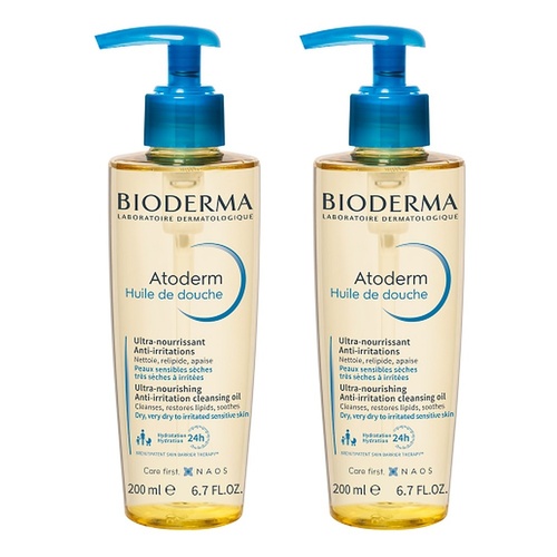 Bioderma Atoderm Ultra-Nourishing Shower Oil Cleanser 200mL Pack of 2
