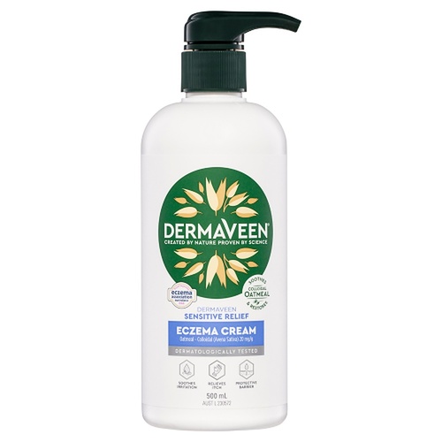 DermaVeen Sensitive Relief Eczema Cream 500mL x 3