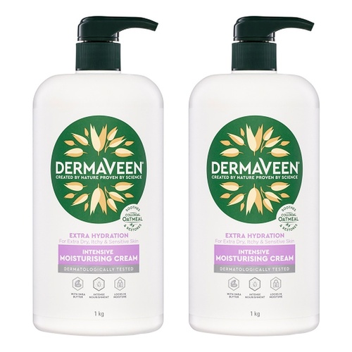 DermaVeen Intensive Extra Hydration Moisturising Cream 1kg Pack of 2
