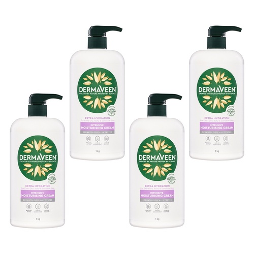 DermaVeen Intensive Extra Hydration Moisturising Cream 1kg Pack of 4