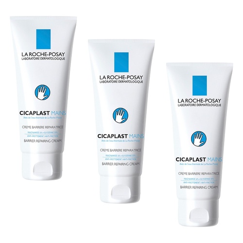 La Roche-Posay Cicaplast Mains Hand Barrier Cream 100mL Pack of 3