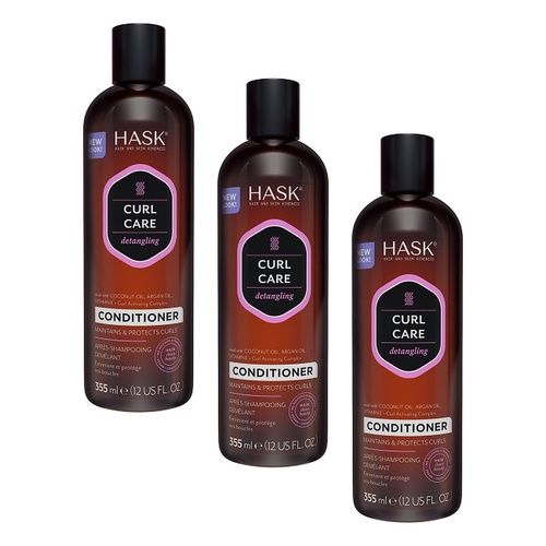 Hask Curl Care Detangling Conditioner 355mL Pack of 3