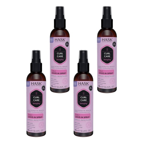 HASK Curl Care Detangling 5-in-1 Leave-In Spray 175mL Pack of 4