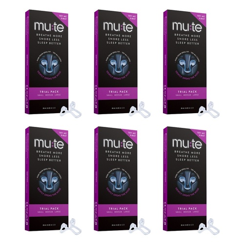 Mute Nasal Device Trial Pack 3 Sizes Bundle of 6
