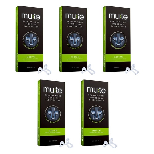 Mute Medium Nasal Device 3 Pack Bundle of 5