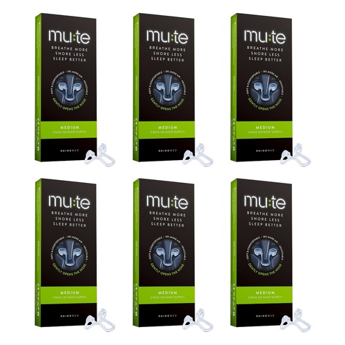 Mute Medium Nasal Device 3 Pack Bundle of 6