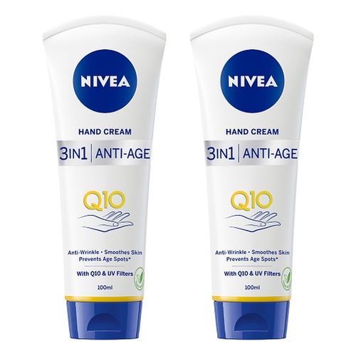 NIVEA 3-in-1 Anti-Age Care Hand Cream 100mL Pack of 2