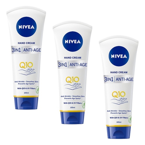 NIVEA 3-in-1 Anti-Age Care Hand Cream 100mL Pack of 3