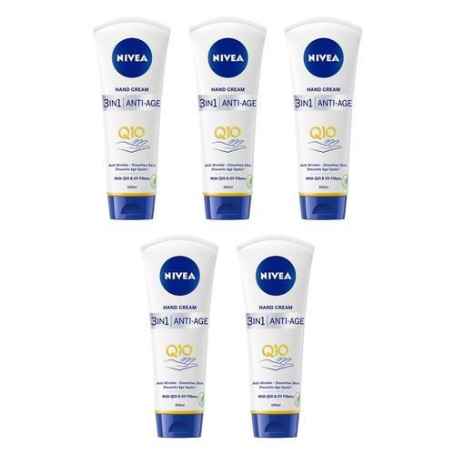 NIVEA 3-in-1 Anti-Age Care Hand Cream 100mL Pack of 5