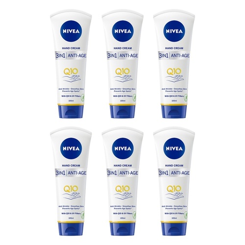 NIVEA 3-in-1 Anti-Age Care Hand Cream 100mL Pack of 6