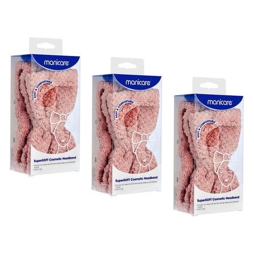 Manicare superSOFT Cosmetic Headband Pack of 3