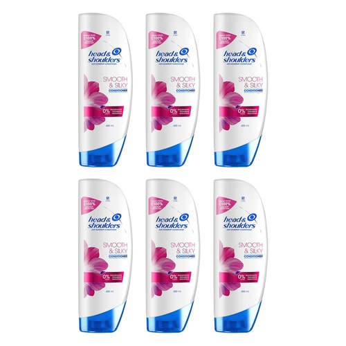 Head & Shoulders Smooth & Silky Conditioner Anti Dandruff 400mL Pack of 6