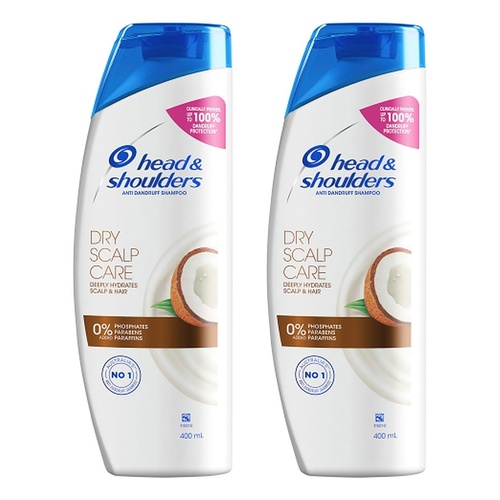 Head & Shoulders Dry Scalp Care Shampoo with Coconut Oil 400mL Pack of 2