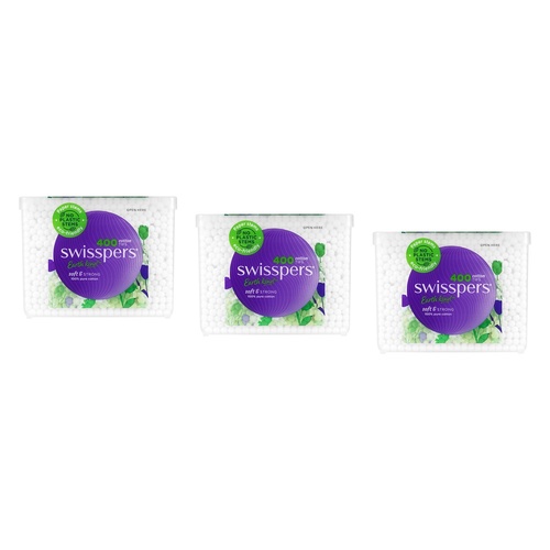 Swisspers Cotton Tips Paper Stems 400 Pack Bundle of 3