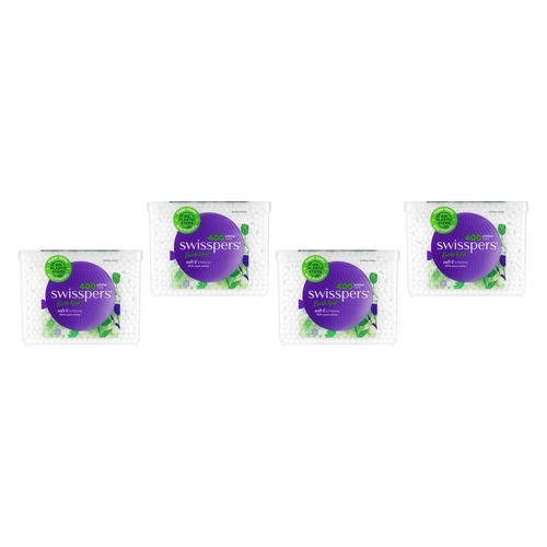 Swisspers Cotton Tips Paper Stems 400 Pack x 4 Bundle of 4
