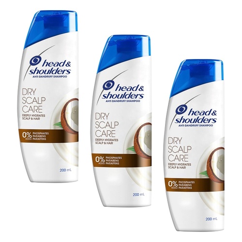 Head & Shoulders Dry Scalp Care Shampoo with Coconut Oil 200mL Pack of 3