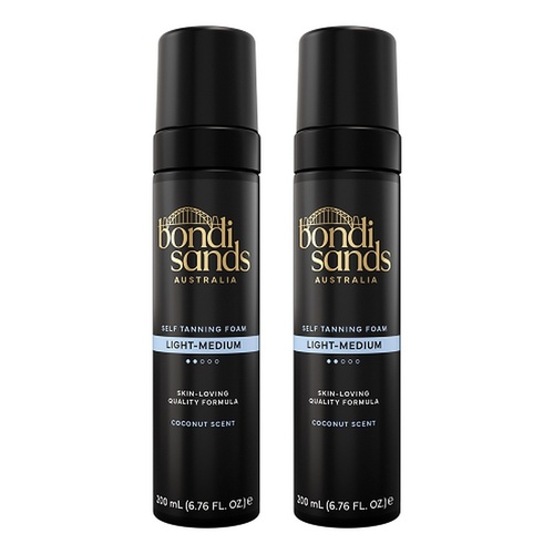Bondi Sands Light/Medium Self Tanning Foam 200mL Pack of 2