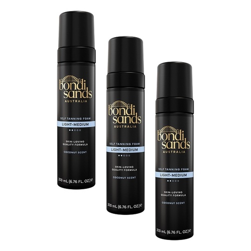 Bondi Sands Light/Medium Self Tanning Foam 200mL Pack of 3
