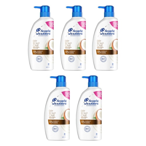 Head & Shoulders Dry Scalp Care Shampoo with Coconut Oil 660mL Pack of 5