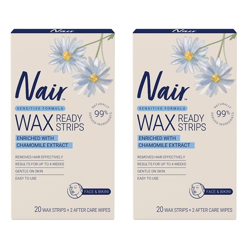 Nair Soft Natural Mini Wax Strips 20 Pack Bundle of 2