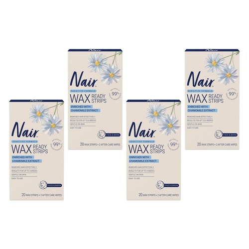Nair Soft Natural Mini Wax Strips 20 Pack Bundle of 4