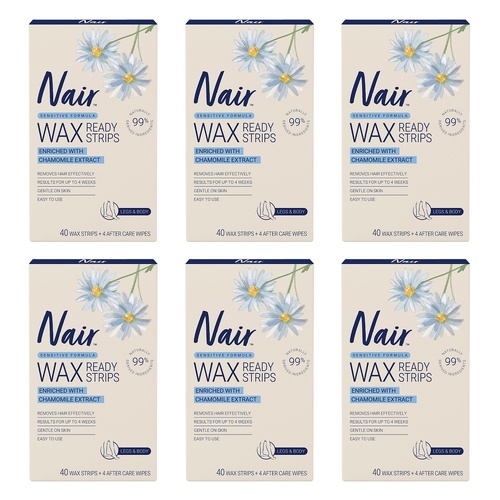 Nair Soft Natural Large Wax Strips 40 Pack Bundle of 6