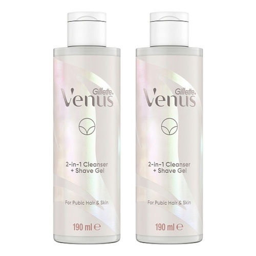 Gillette Venus 2-in-1 Cleanser & Shave Gel 190mL Pack of 2