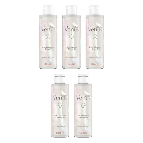 Gillette Venus 2-in-1 Cleanser & Shave Gel 190mL Pack of 5