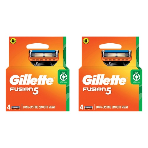 Gillette Fusion5 Razor Blade Cartridge Refills 4 Pack Bundle of 2