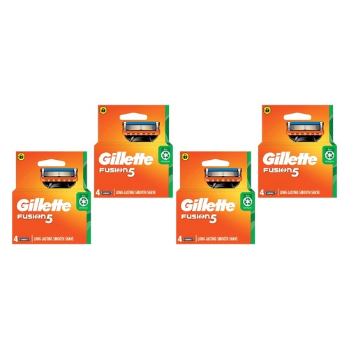 Gillette Fusion5 Razor Blade Cartridge Refills 4 Pack Bundle of 4
