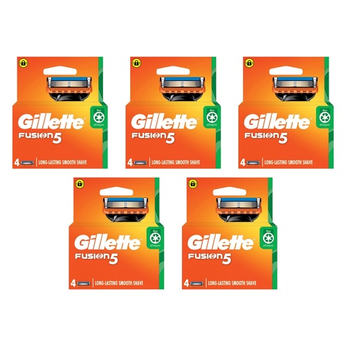 Gillette Fusion5 Razor Blade Cartridge Refills 4 Pack Bundle of 5