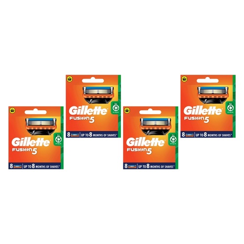 Gillette Fusion5 Razor Blades Replacement Cartridges 8 Pack Bundle of 4