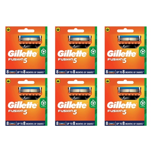Gillette Fusion5 Razor Blades Replacement Cartridges 8 Pack Bundle of 6