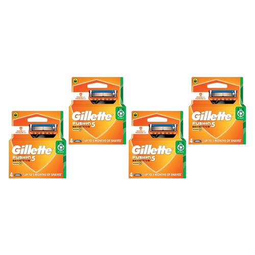 Gillette Fusion Power Razor Blade Refills, 4 Pack Bundle of 4
