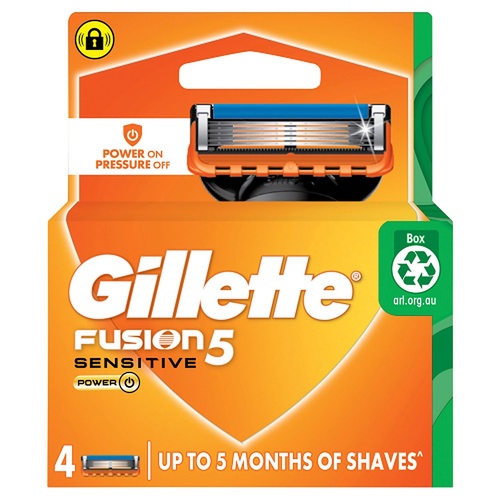 Gillette Fusion Power Razor Blade Refills, 4 Pack
