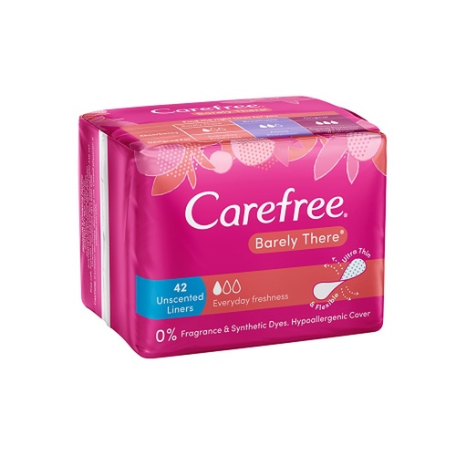 Carefree Barely There Unscented Liners 42 Pack x 12