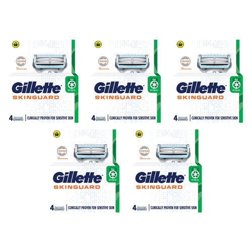 Gillette SkinGuard Blade Cartridge Refills 4 Pack Bundle of 5