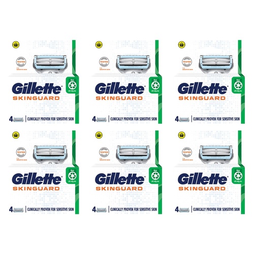 Gillette SkinGuard Blade Cartridge Refills 4 Pack Bundle of 6