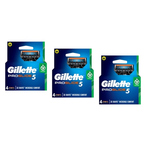 Gillette ProGlide5 Flexball Razor Blade Refills 4 Pack Bundle of 3