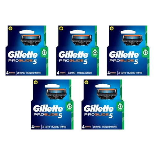 Gillette ProGlide5 Flexball Razor Blade Refills 4 Pack Bundle of 5