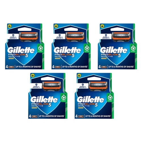 Gillette ProGlide5 Flexball Power Blade Refills 4 Pack Bundle of 5