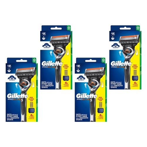 Gillette ProGlide 5 Razor Handle + 4 Cartridges Pack of 4