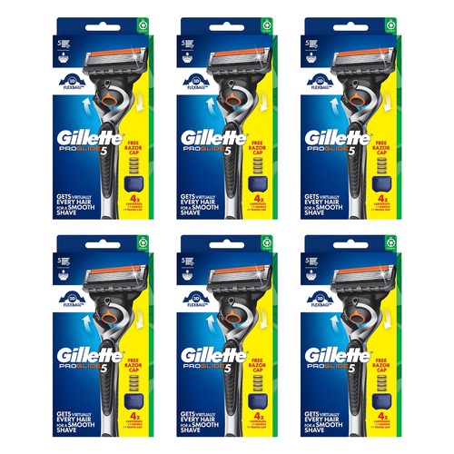 Gillette ProGlide 5 Razor Handle + 4 Cartridges Pack of 6