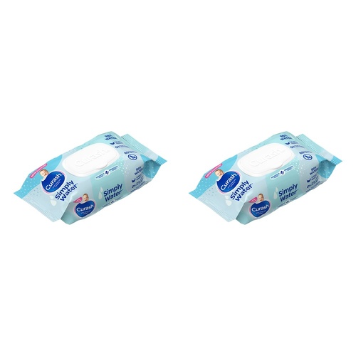 Curash Simply Water Baby Wipes, 99% Purified Water, 80 Pack Bundle of 2