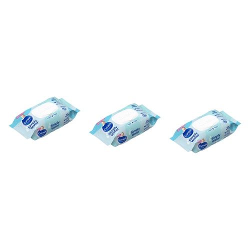 Curash Simply Water Baby Wipes, 99% Purified Water, 80 Pack Bundle of 3