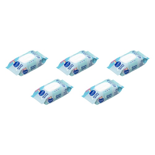 Curash Simply Water Baby Wipes, 99% Purified Water, 80 Pack Bundle of 5